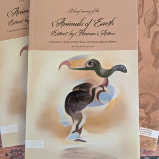 Animals of earth, a book collecting my 2023 attempts to have AI recreate animal species extinct by human action, is out and available from Antenna in New Orleans. You can also get copies from me less reliably. You can also scroll way down my Instagram feed to see the images.
#books #extinction #ai #art